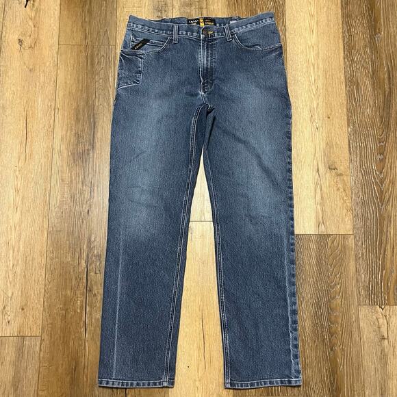 Ariat Rebar M3 Loose Straight Sierra Jeans Men 36X34 Blue Medium Wash Denim Work - Picture 1 of 9